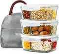 3 Pack 33.8Oz Meal Prep Glass Containers 3 Compartments with Lids Glass Food Storage Containers Glass Bento Boxes Lunch Containers Glass Food Prep Containers with Lids, for Oven
