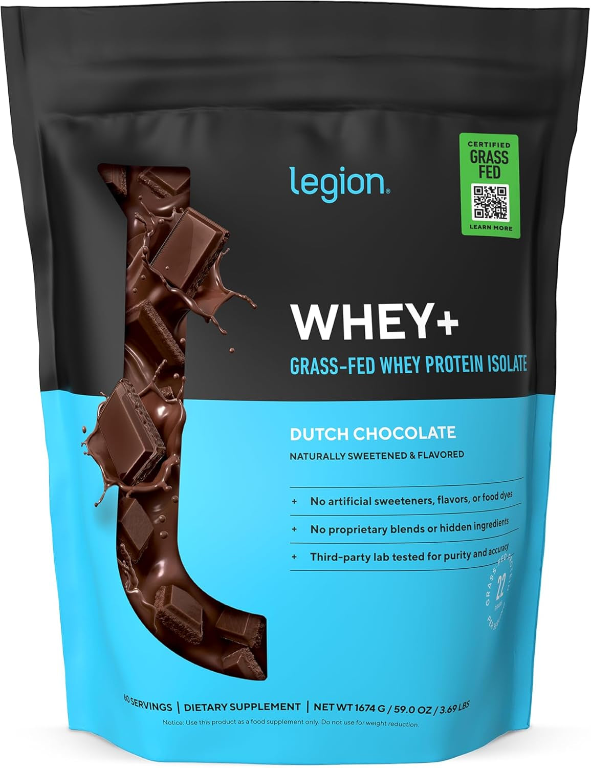Whey Protein Powder Chocolate - Whey+ Isolate Protein Powder - Protein Isolate from Grass Fed Cows - Non-Gmo, Lactose-Free, Sugar-Free Protein Powder Dietary Supplement (79 Servings)